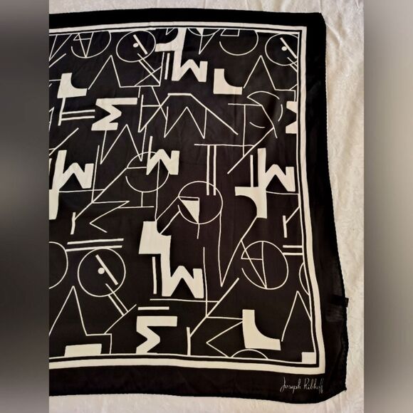 Joseph Ribkoff Abstract Black & White Scarf - Picture 5 of 12